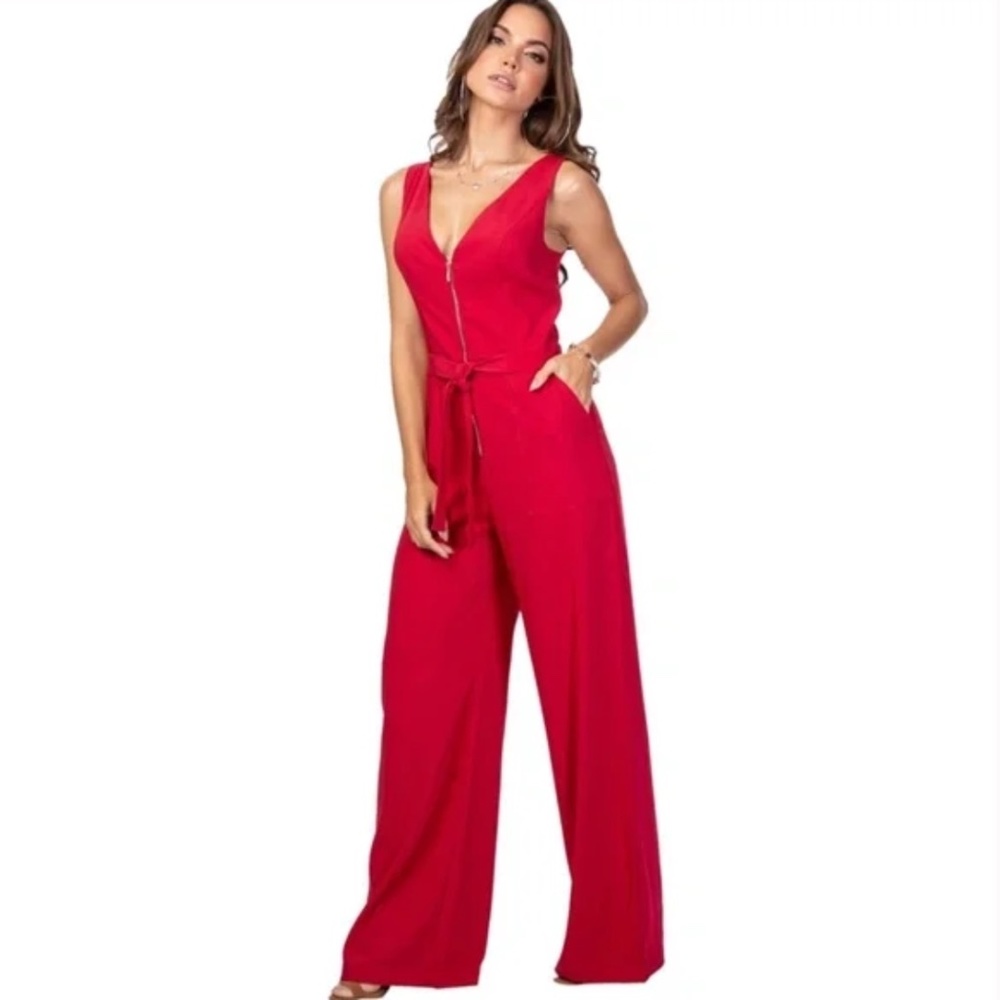 Guess Red Sleeveless Jumpsuit